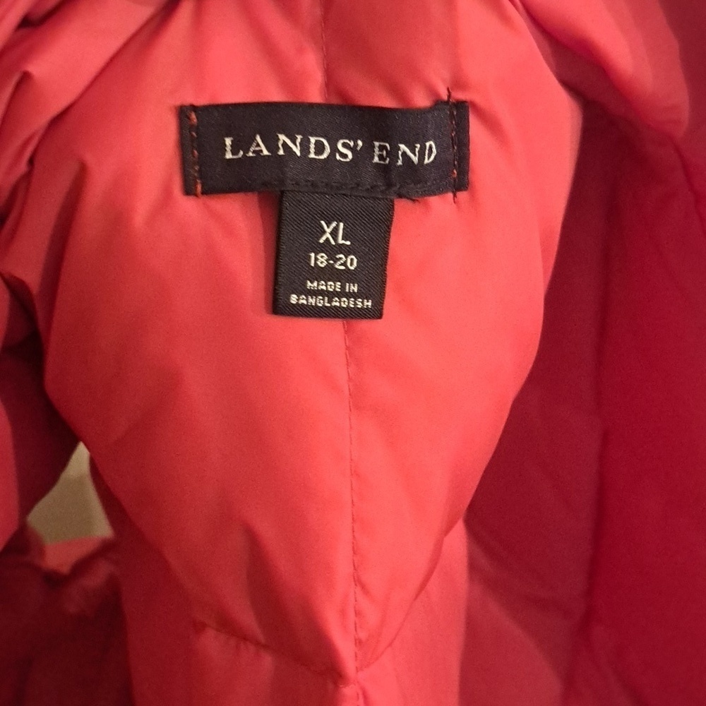 Lands' End Goose Down Quilted Women's Vest Orange Size Extra Large NWOT - Picture 4 of 6
